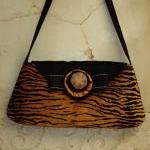 Tiger Animal Print Large Clutch With Bow For..