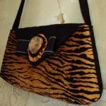 Tiger Animal Print Large Clutch With Bow For..