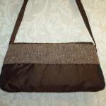 Brown And Gold Tweed And Taffeta Equestrian Clutch