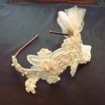 Champagne Gold Bridal Headband / Fascinator -..