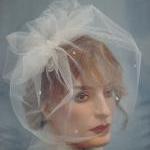 Tulle Birdcage Veil / Weddings, Bridal Double..