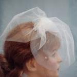 Tulle Birdcage Veil / Weddings, Bridal Double..