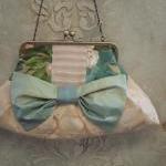 Large Clutch With Silk Bow - Small Works Of Art..