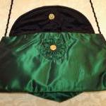 Sample Emerald Green Taffeta And Black Lace..