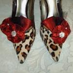 Glam Ruby Red And Black Shoe Clips