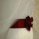Red Bridal Sash / Red Wedding Flora..