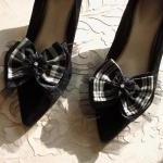 Black And White Plaid Silk Organza And Tulle..